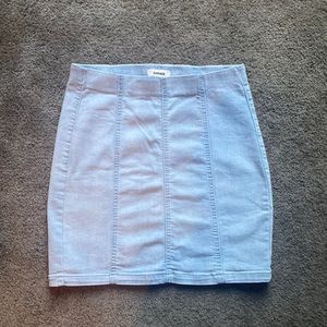 Light blue denim pencil skirt from Garage.